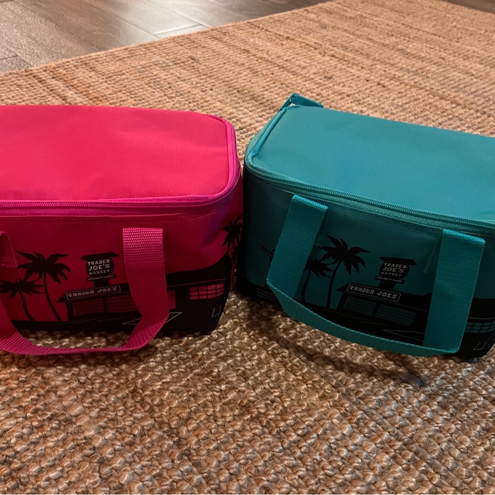 Trader Joe’s mini cooler bags pink and blue